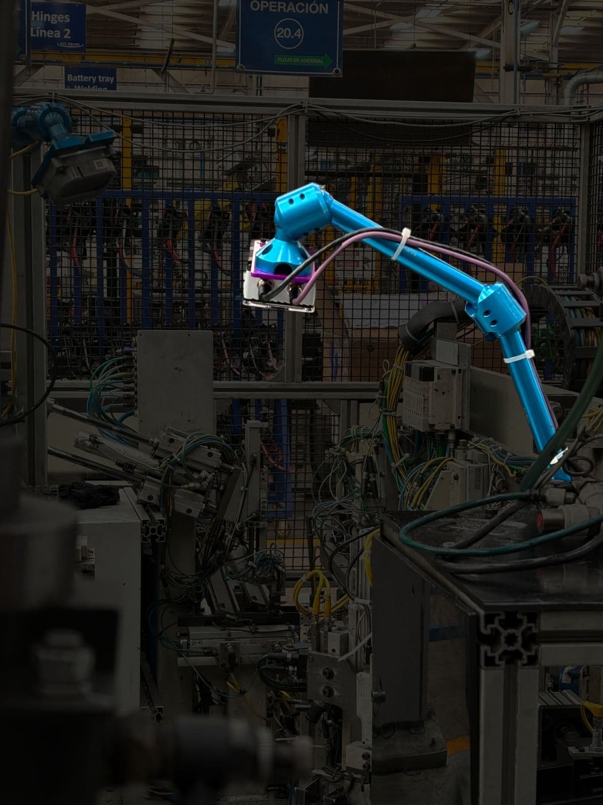 Modern AI vision inspection system on industrial production line