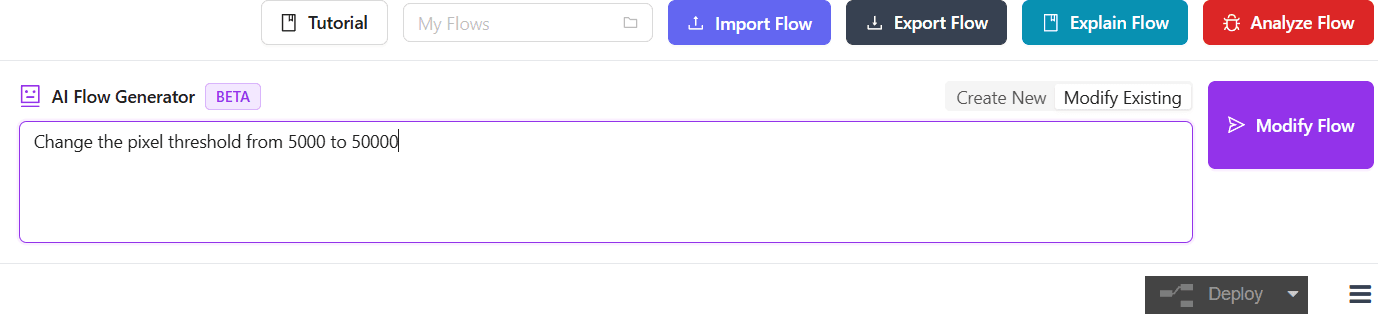Modify Mode prompt interface for editing existing Node-RED flows
