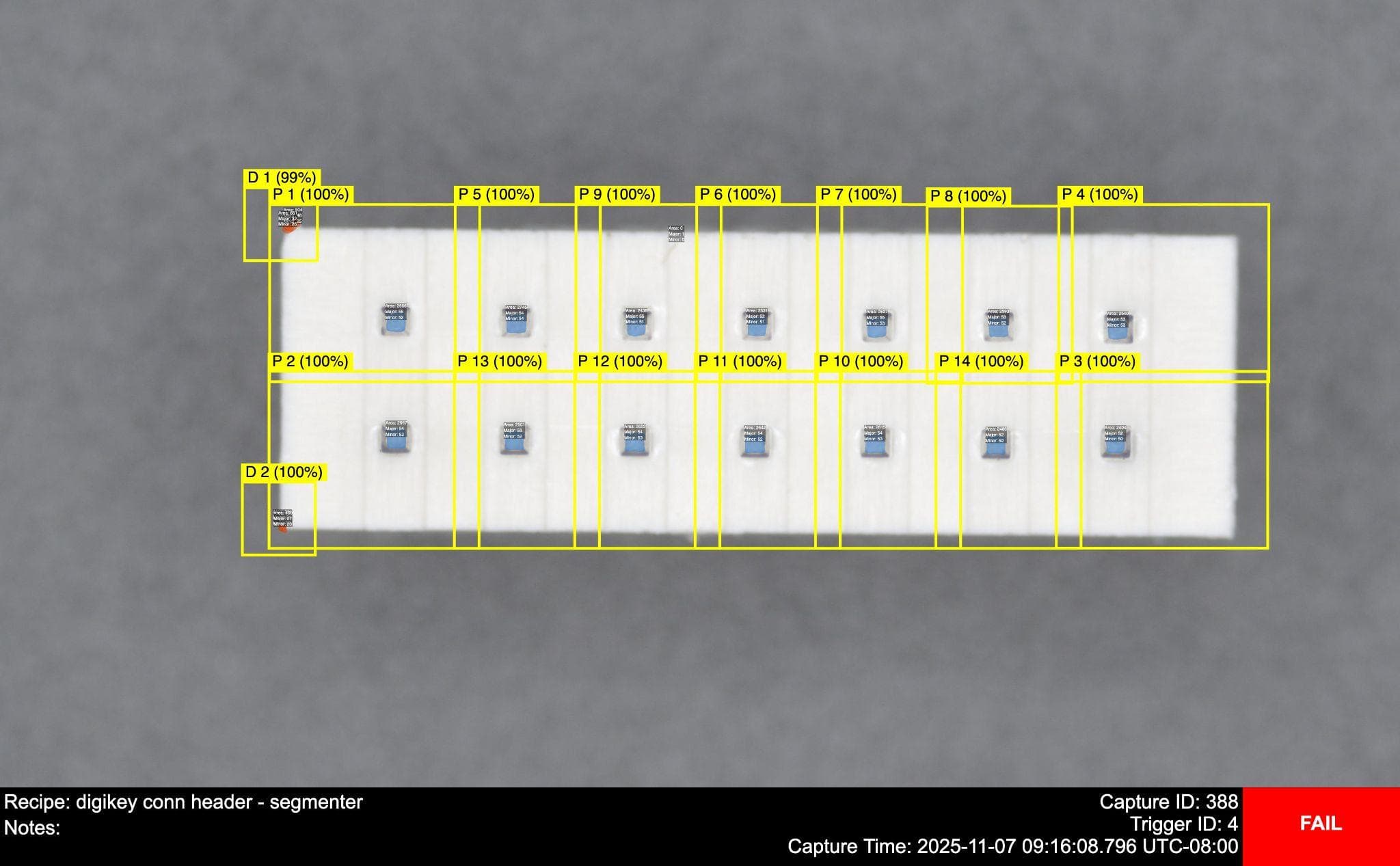 Connector Bent Pins Defect Case Study Connector Bent Pins Defect Case Study - Electronics case study image showing ai-powered bent pin detection on electrical connectors ensuring 100% assembly quality and preventing costly failures in high-reliability applications