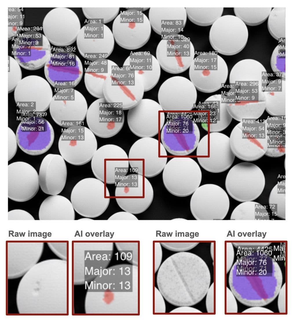 Pharmaceutical Tablet Chipping Detection Pharmaceutical Tablet Chipping Detection - Pharmaceutical case study image showing high-speed inspection for tablet integrity in pharmaceutical production lines