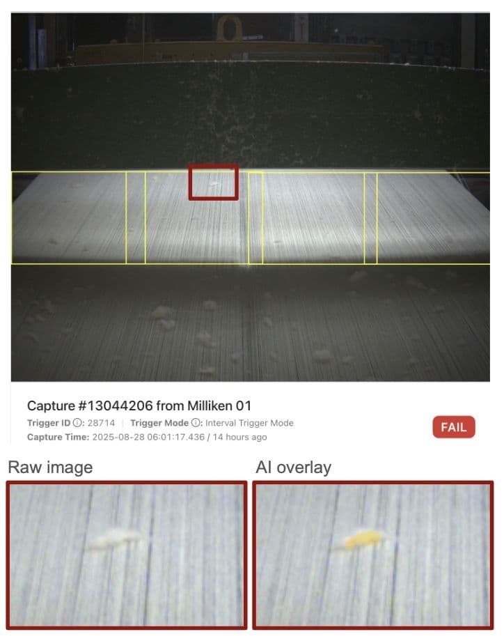 Textile Yarn Quality Inspection Textile Yarn Quality Inspection - Textiles case study image showing automated detection of yarn defects and inconsistencies in textile manufacturing