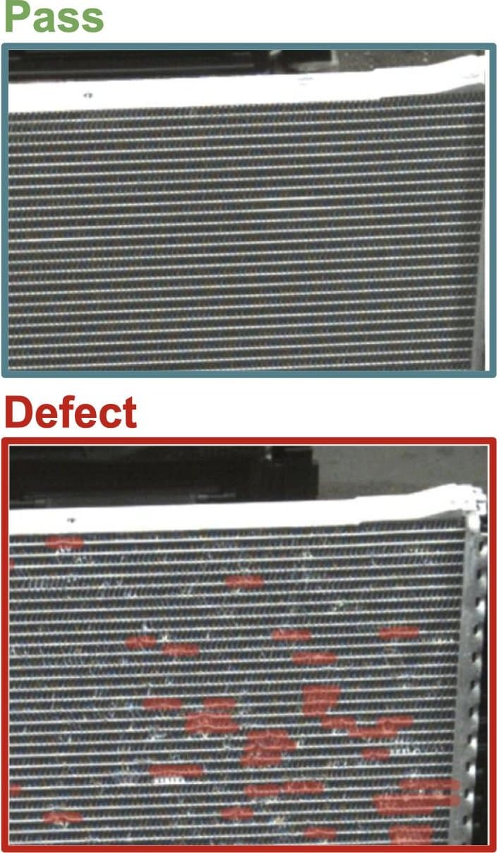 Radiator Pinhole Defect Detection Radiator Pinhole Defect Detection — Connectors defect inspection example