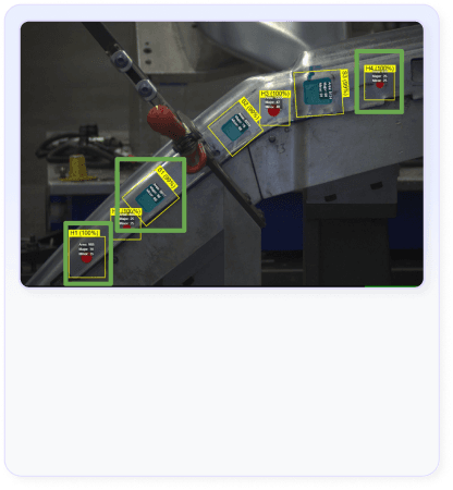 Sistema de visión IA realizando inspección multipunto simultánea en múltiples estaciones de manufactura para control de calidad integral